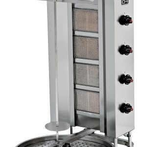 Asador Kebab a Gas 4 Quemadores Motor Superior y Bandeja Extraible Línea ESTAMBUL EMPDN221