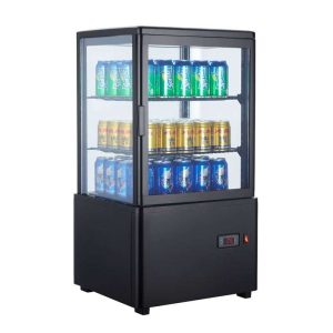 Expositor Refrigerado 4 Caras 58 litros Negro de 447x400x819h mm Línea Pekín XC58L-N