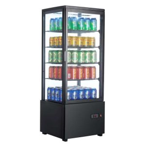 Expositor Refrigerado 4 Caras 98 litros Negro de 447x400x1199h mm Línea Pekín XC98L-N