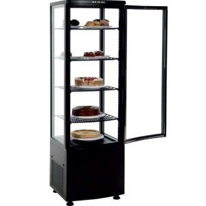 Expositor Refrigerado 4 Caras 238 litros Negro de 515x485x1715h mm Línea Pekín XC238L-N