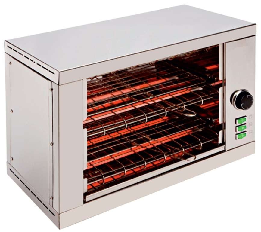 Tostador 2 pisos resistencias de cuarzo sin temporizador 3000W TD2