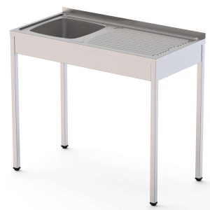 Fregadero Desmontado cuba IZQUIERDA+ escurridor DERECHA Fondo 500 de 800 x500 x850h mm AVEIRO IS1508L10S0