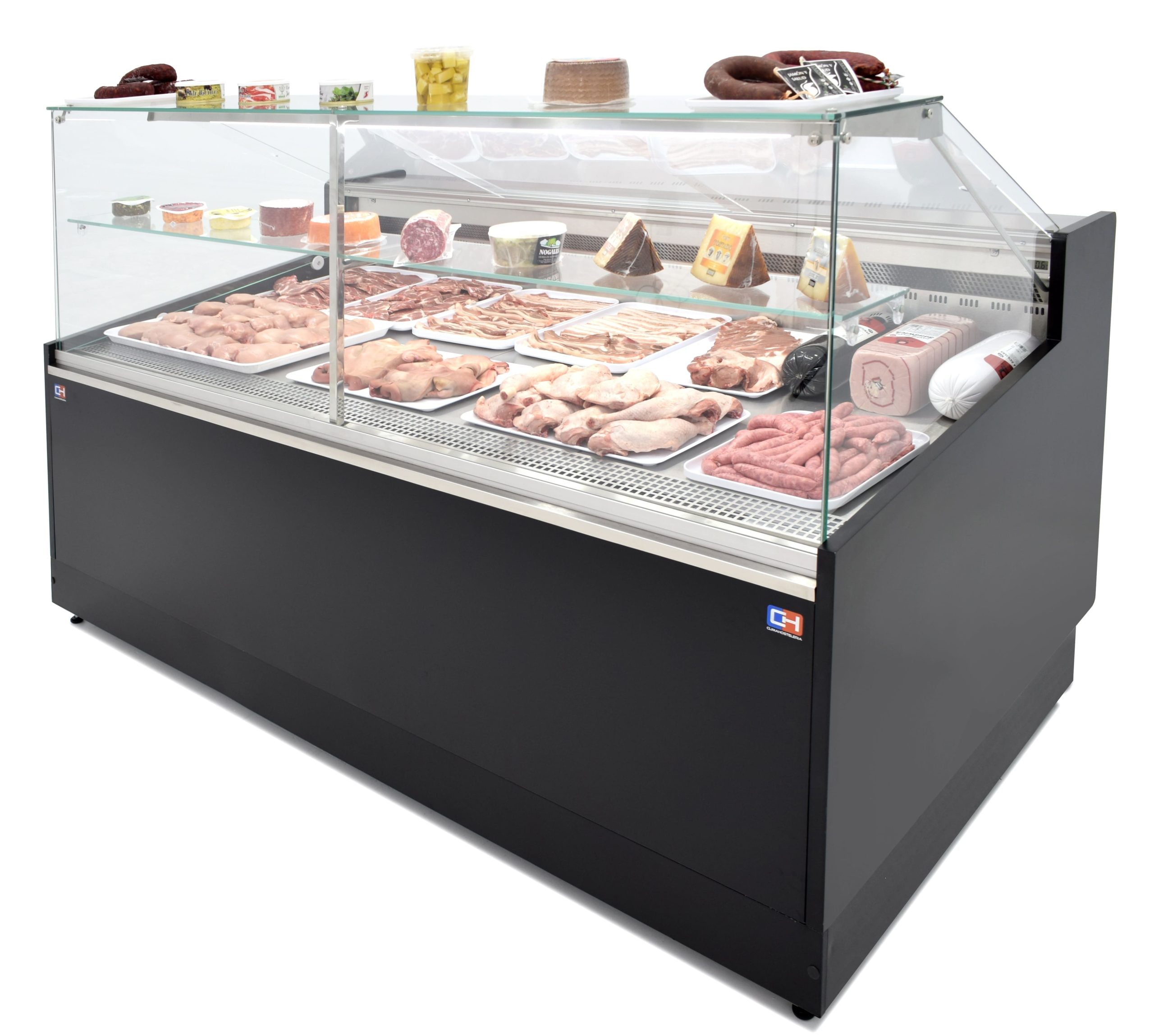 Vitrina Refrigerada Expositora de 2 metros Fondo 1100 Frío Ventilado - Exposición Inoxidable - Línea CORDOBA VRV-200-XL