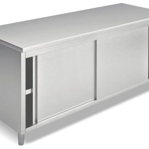 Mesa Caliente Acero Inoxidable 2 m con Puerta Corredera a 1 Cara EMPIDP7200I