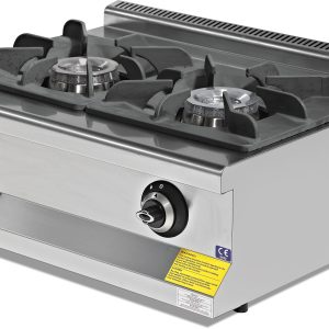 Cocina a gas sobremesa 2 fuego Gran Potencia 2x8,65 kW 800x664x285h mm EMP6KG020-O Línea 600 Estambul