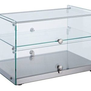 Vitrina Neutra Expositora 2 pisos base inoxidable 555x361x368h mm Línea Pekín XCZ-50L