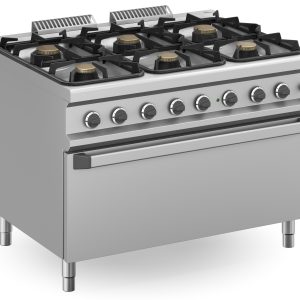 Cocina a gas 6 fuegos 3x7 + 3x11 Kw con Horno EXTRA GRANDE a Gas con Grill MFB912FMGXXL MAGISTRA PLUS 900