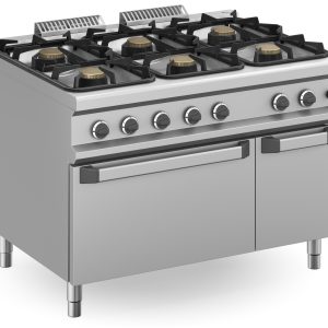 Cocina a gas 6 fuegos 3x7 + 3x11 Kw con Horno a Gas MFB912AFGXXL MAGISTRA PLUS 900