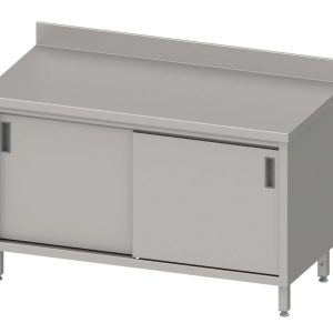 Mesa Mural acero inoxidable AISI 201 con puertas correderas 1400x700x850 mm MMPC147 Línea Varsovia (950187140)